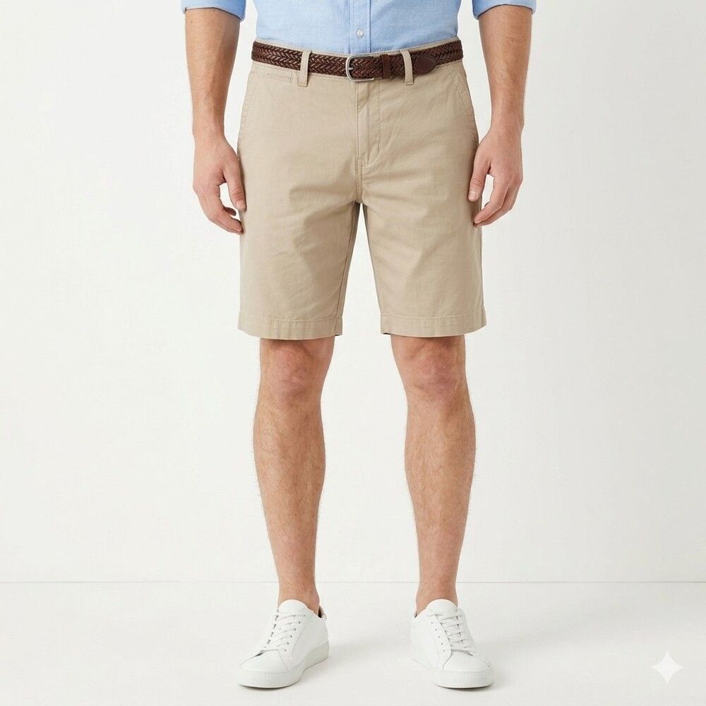 Lucky Brand Shorts Men's 34 Khaki Flat Front New With Tags $69.50